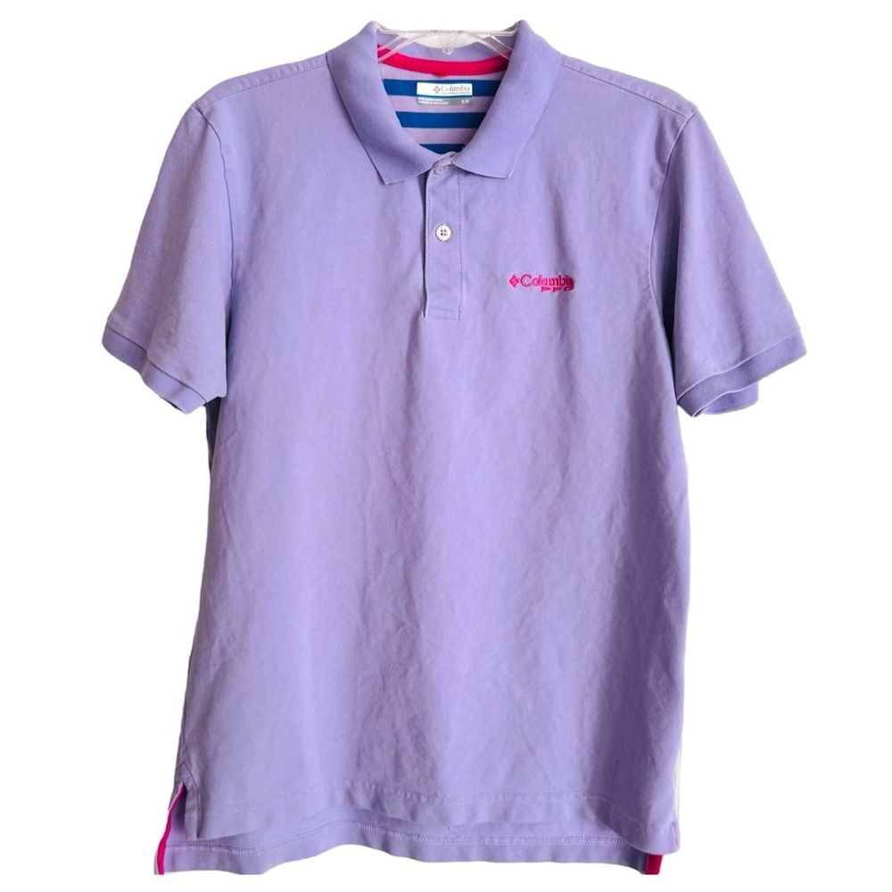 Columbia PFG Mens Size Small Bonefish Soft Violet Pique Polo NWOT